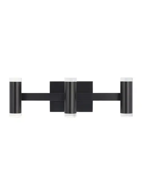 Dobson II 3-Light LED Bath Bar in Matte Black