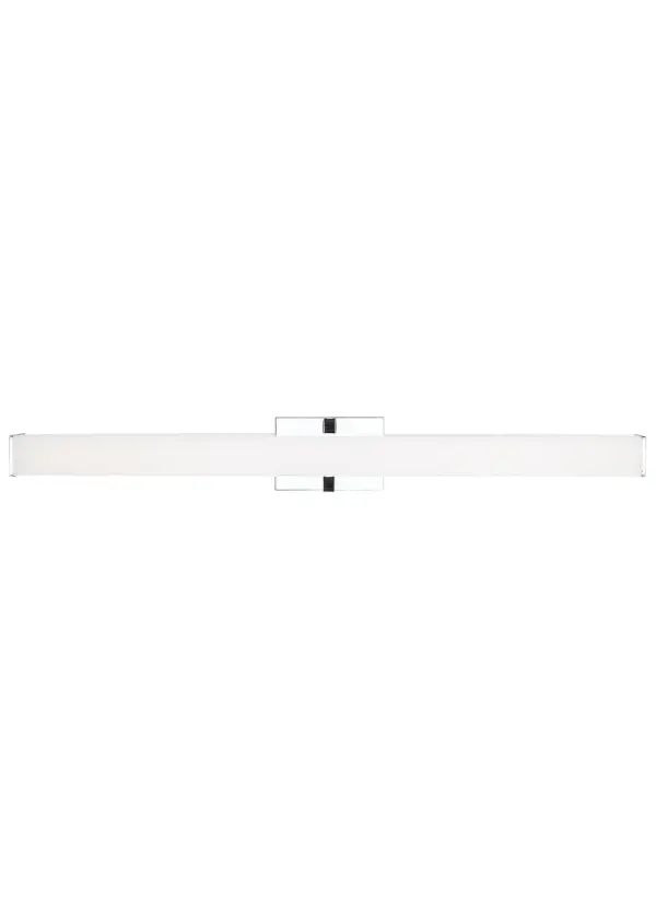 The Ellis 36" bath light by Sean Lavin delivers contemporary sophistication with its clean lines and die-cast metal end-caps. Three-sided light distribution ensures excellent vanity illumination, while vertical or horizontal mounting adds design flexibility.