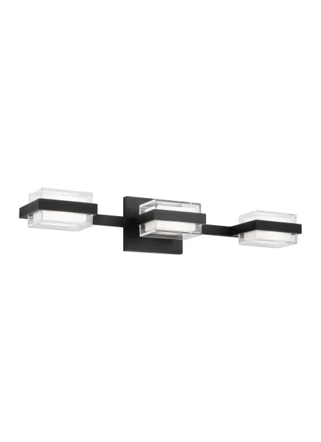 Kamden 3-Light LED Bath Vanity in Nightshade Black