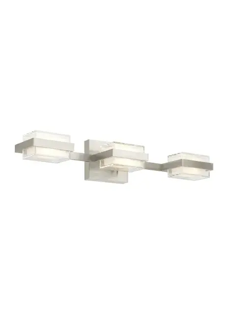 Kamden 3-Light LED Bath Vanity Light in Satin Nickel