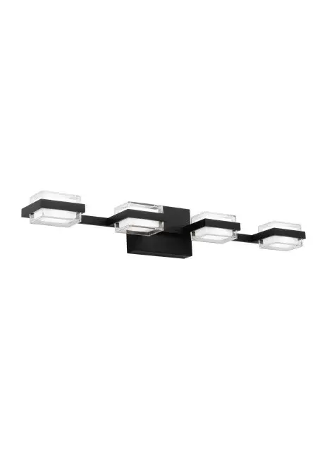 Kamden 4-Light LED Bath Vanity in Nightshade Black