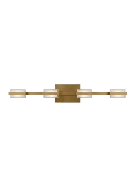 Kamden 4-Light LED Bath Vanity in Natural Brass