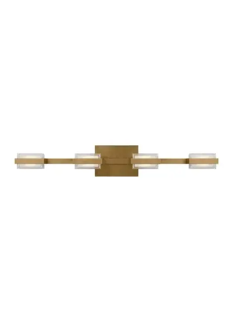 Kamden 4-Light LED Bath Vanity in Natural Brass
