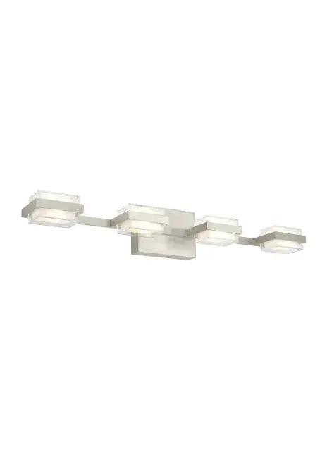 Kamden 4-Light LED Bath Vanity Light in Satin Nickel