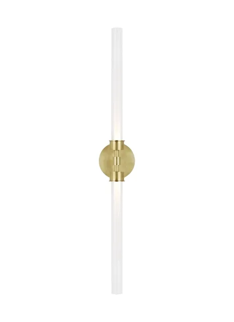 Linger 2-Light LED Bath Sconce in Natural Brass