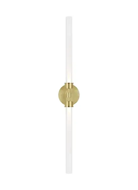 Linger 2-Light LED Bath Sconce in Natural Brass
