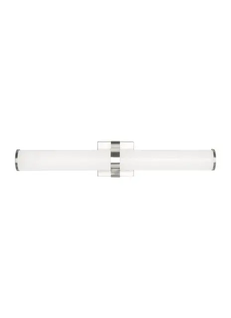 The Lynk LED bath light combines sleek metal construction with a rounded acrylic shade for even, flattering illumination. High CRI 90 LEDs deliver accurate color rendering essential for makeup and grooming tasks.