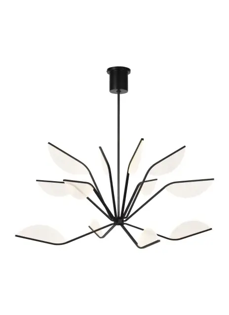 The Belterra chandelier transforms the lotus flower into a stunning contemporary lighting sculpture. Petal-shaped LED light guides create dramatic visual interest both on and off, while the minimal frame and 48-inch span make it perfect for large dining tables and islands.