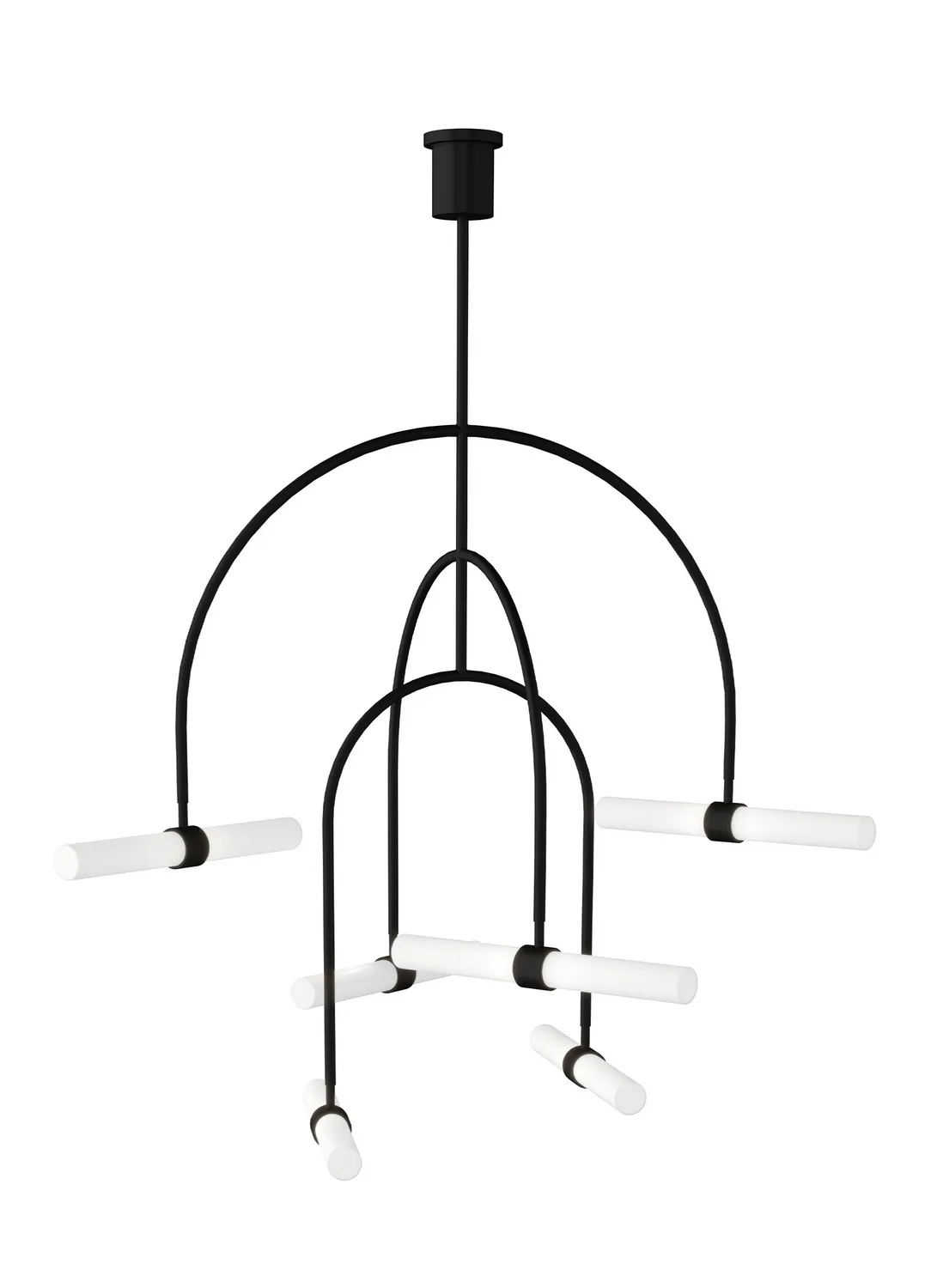Calumn 6-Light LED Chandelier in Nightshade Black