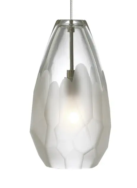 The Briolette pendant combines classic teardrop form with modern faceted glass detailing. Its compact 4.3-inch profile and semi-opaque finish make it ideal for task lighting while adding visual interest. Energy-efficient LED included.