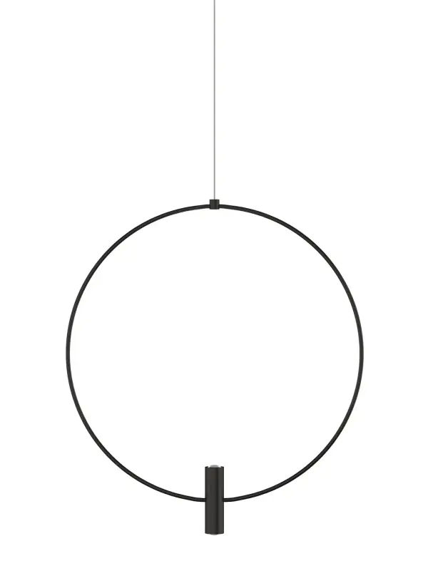 The Layla LED Ring Pendant by Sean Lavin delivers contemporary sophistication with its minimalist 18-inch circular design. The integrated LED illuminates both up and down, creating ambient lighting with architectural interest. Perfect for modern interiors seeking clean lines and energy efficiency.