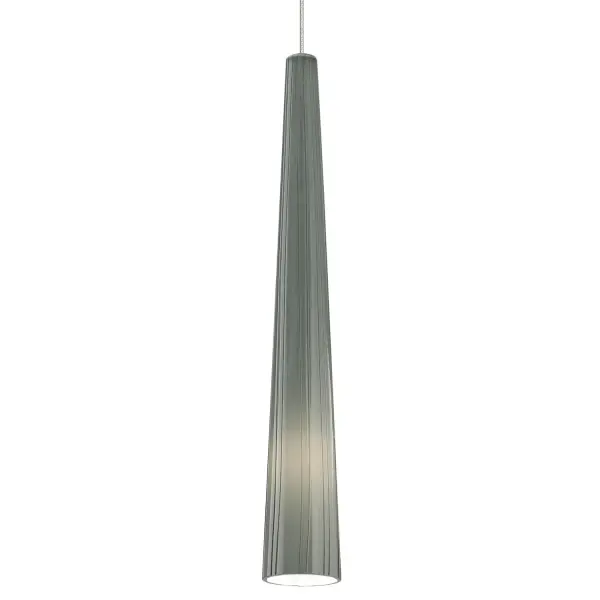 The Zenith LED pendant combines sculptural glass with practical task lighting. Its slender profile and vertical stringers create visual interest while the integrated LED delivers focused illumination ideal for countertops and work surfaces.