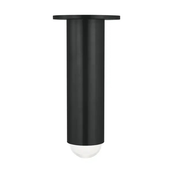 A sophisticated compact flush mount featuring a multi-dimensional crystal prism set in a cylindrical dark bronze body. The integrated LED delivers warm, high-CRI light through frosted glass for a refined modern aesthetic.