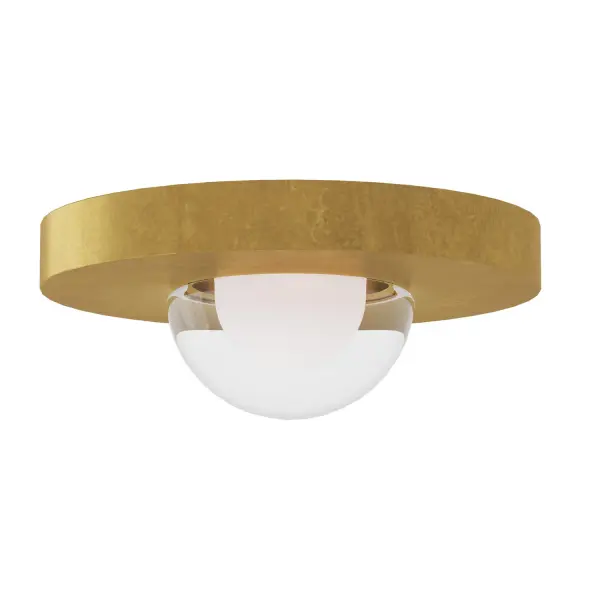 Kelly Wearstler's Ebell reimagines the flush mount with a multi-dimensional crystal prism set in a cylindrical bronze body. Compact at 4.5" wide, it delivers warm LED light through frosted glass for a sophisticated modern aesthetic.