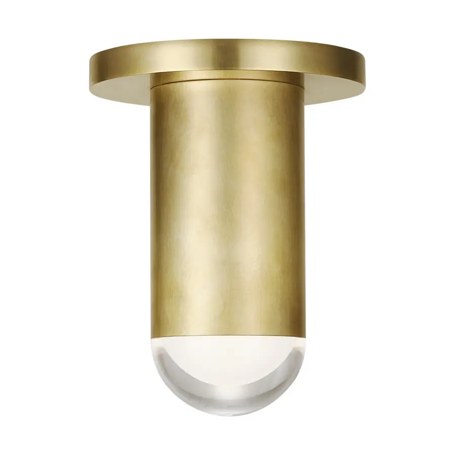 Ebell Small LED Flush Mount in Natural Brass