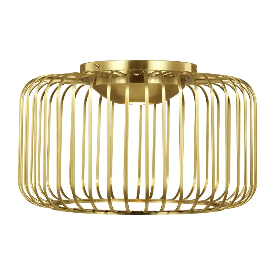 Kai 15" LED Flush Mount in Plated Brass