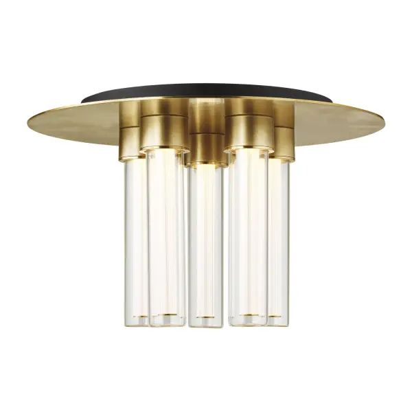 Kola 13" LED Flush Mount in Natural Brass