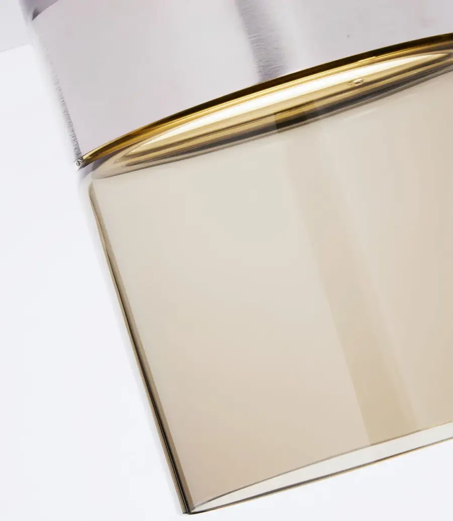 Manette Small Flush Mount in Satin Nickel with Transparent Smoke Glass - Image 3