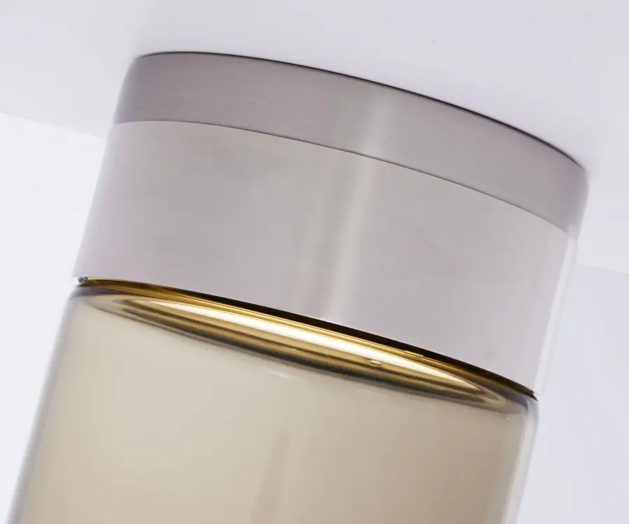 Manette Small Flush Mount in Satin Nickel with Transparent Smoke Glass - Image 4