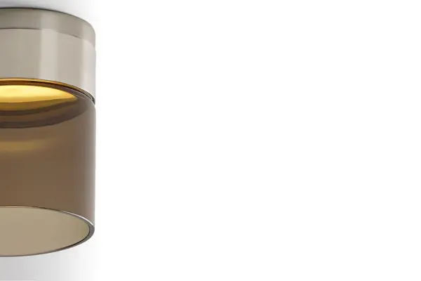 Manette Small Flush Mount in Satin Nickel with Transparent Smoke Glass - Image 5