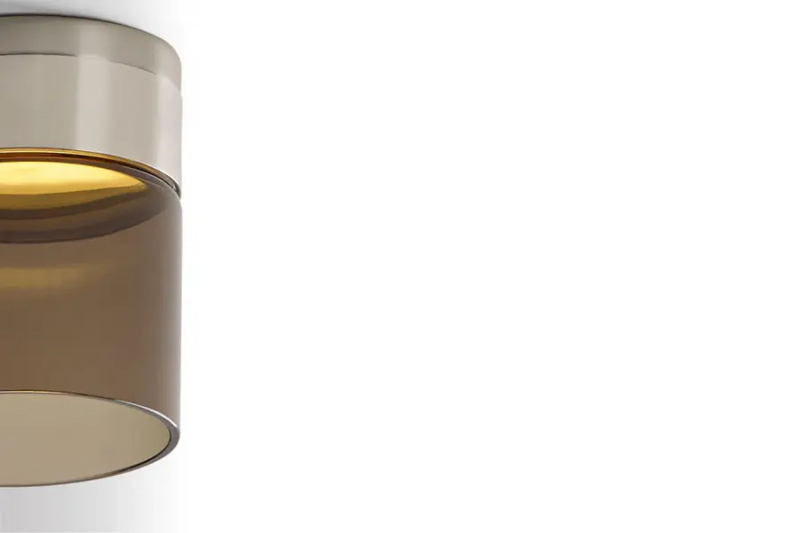 Manette Small Flush Mount in Satin Nickel with Transparent Smoke Glass - Image 5