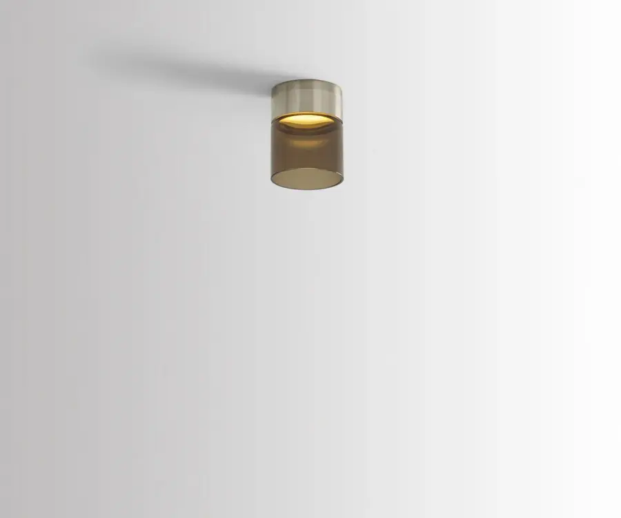 Manette Small Flush Mount in Satin Nickel with Transparent Smoke Glass - Image 8
