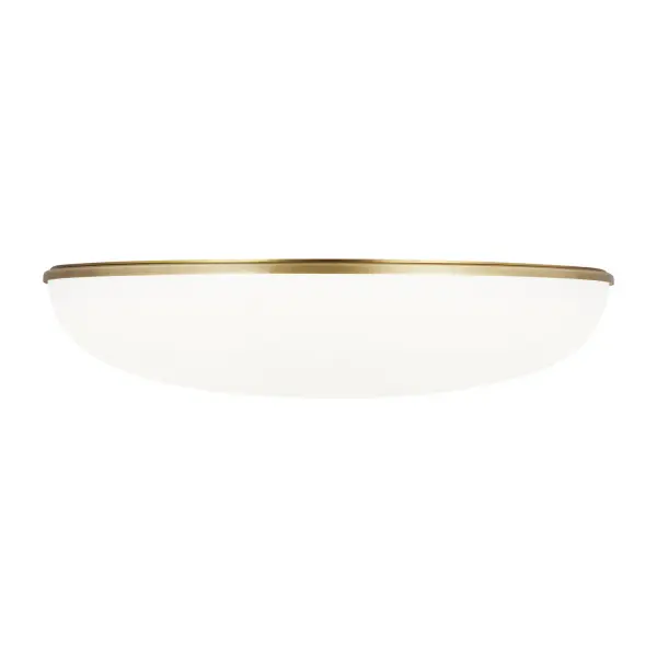 The Megan flush mount exemplifies minimalist design with cutting-edge LED and acrylic diffusion technology. Its low-profile silhouette and warm brass finish make it ideal for modern residential spaces requiring clean, efficient lighting.