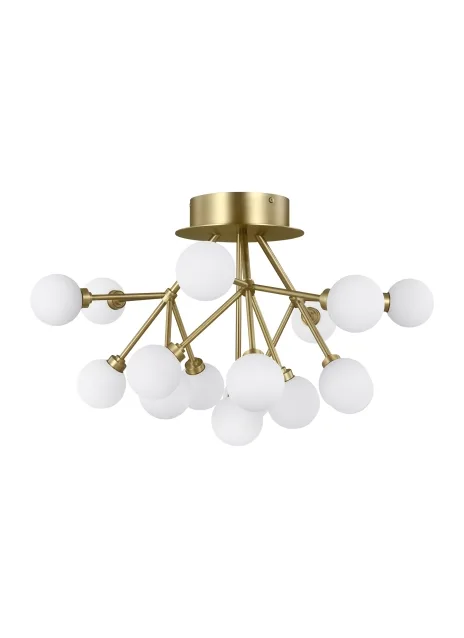 Mara LED Flush Mount in Aged Brass