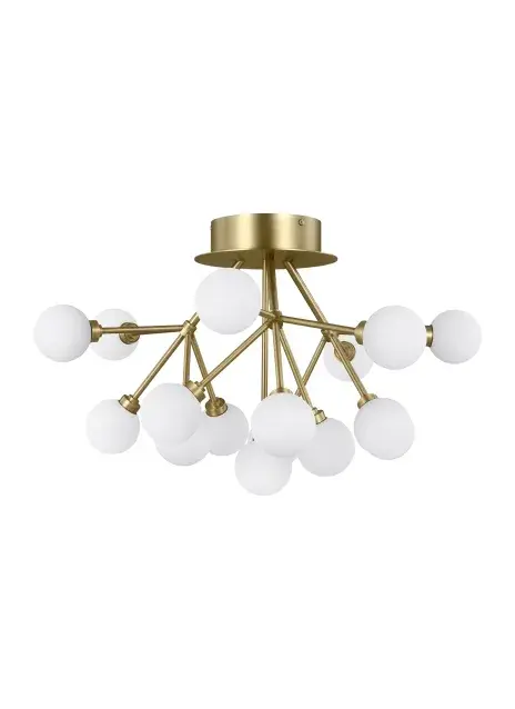 Mara LED Flush Mount in Aged Brass