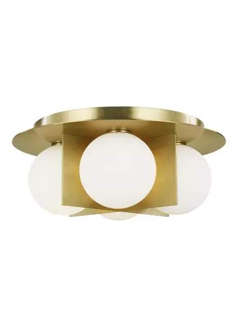 Orbel LED Flush Mount in Aged Brass