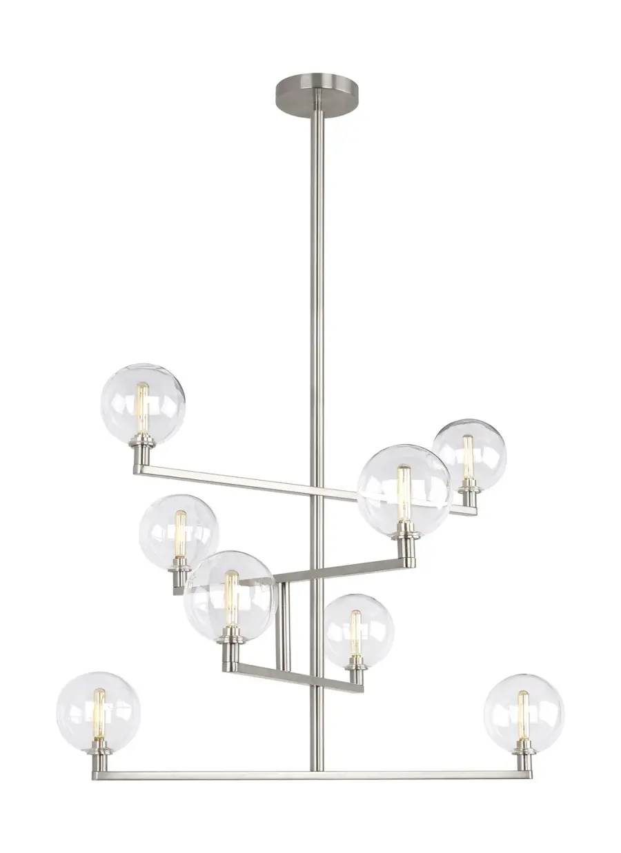 Gambit LED Chandelier in Satin Nickel