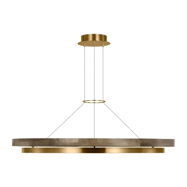 Grace 48" LED Chandelier in Natural Brass with Weathered Oak