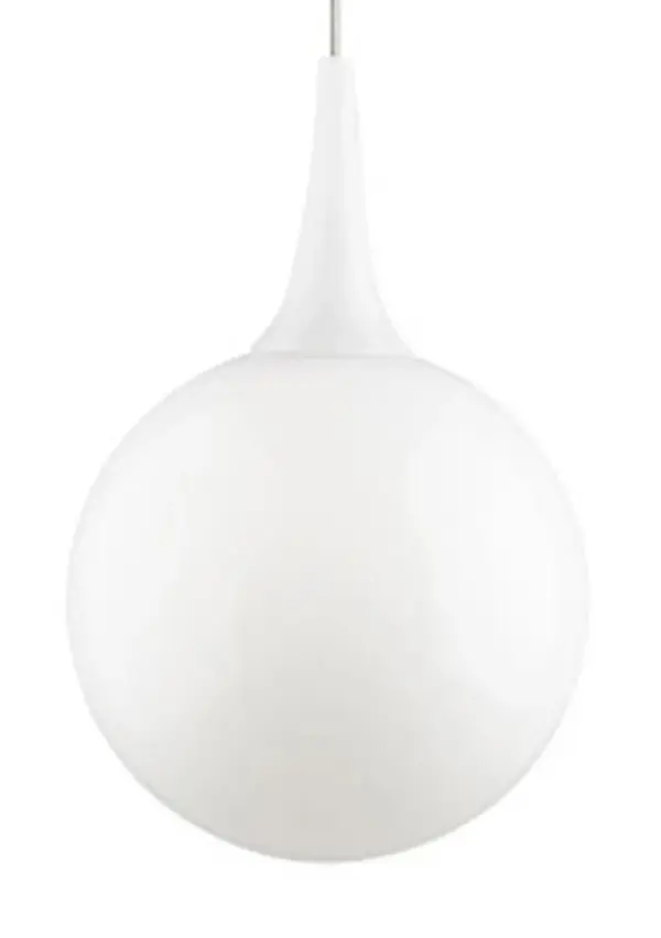 The Pele pendant combines mid-century modern aesthetics with practical functionality. Its 6.5-inch spherical glass shade delivers omnidirectional light ideal for task areas, while the satin nickel finish adds refined elegance.