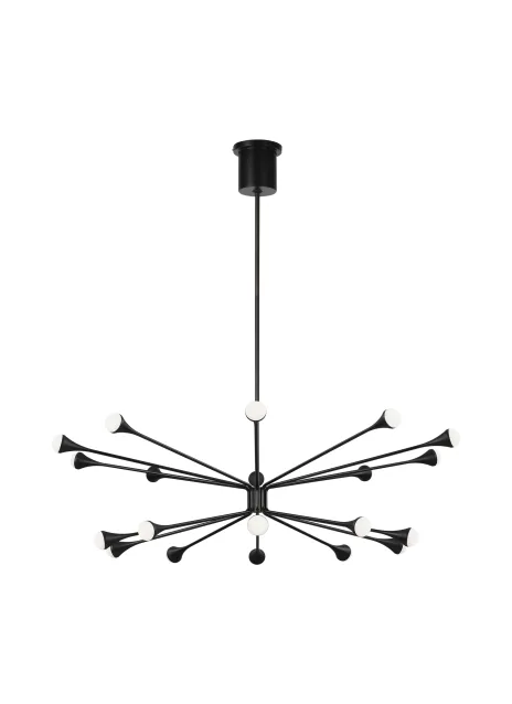 Lody 20-Light LED Chandelier in Matte Black