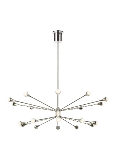 Lody 20-Light LED Chandelier in Polished Nickel