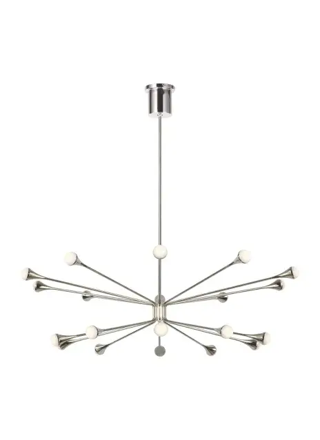 Lody 20-Light LED Chandelier in Polished Nickel