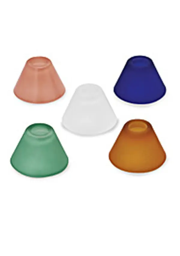 A compact frosted glass cone shade that diffuses light beautifully while adding a clean, contemporary aesthetic. Perfect for updating existing fixtures or creating custom lighting solutions.