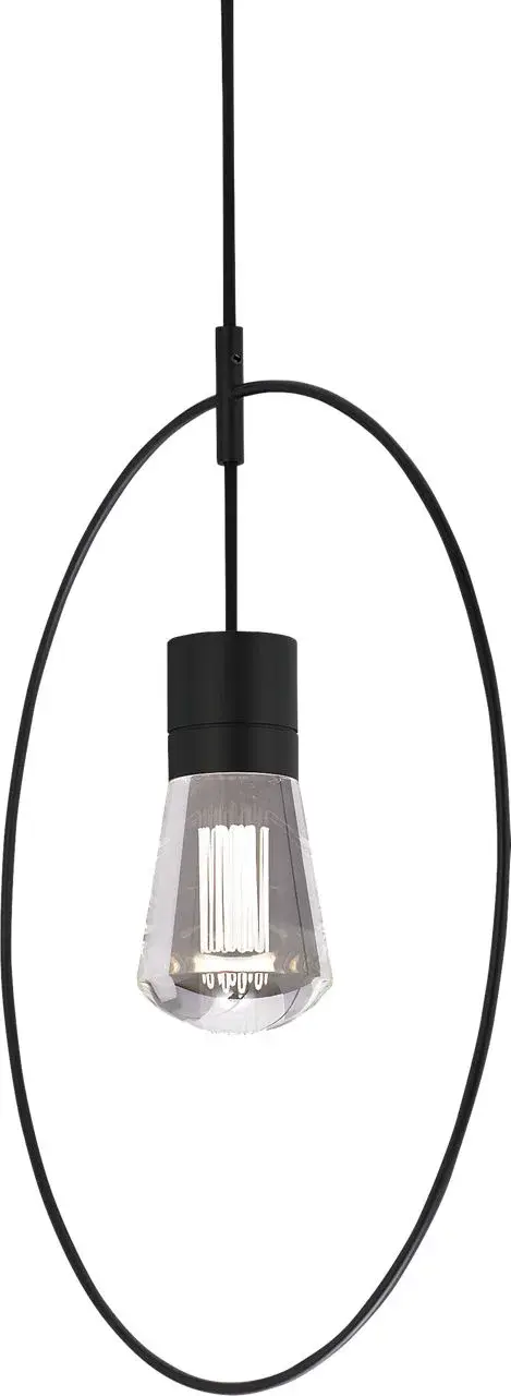 The Locus 18" accessory offers a sleek black finish and medium scale, perfect for creating customized pendant configurations. Its contemporary design works seamlessly in residential and commercial spaces. - alternate view