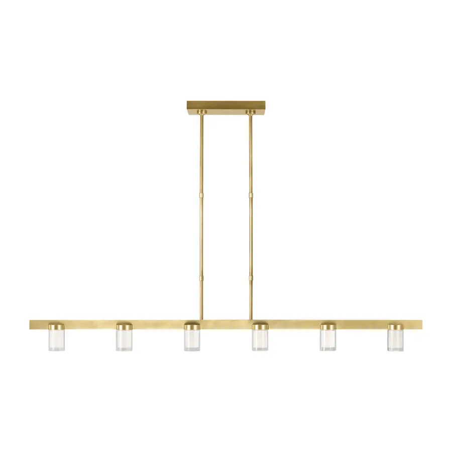 Esfera Large Linear Suspension in Natural Brass