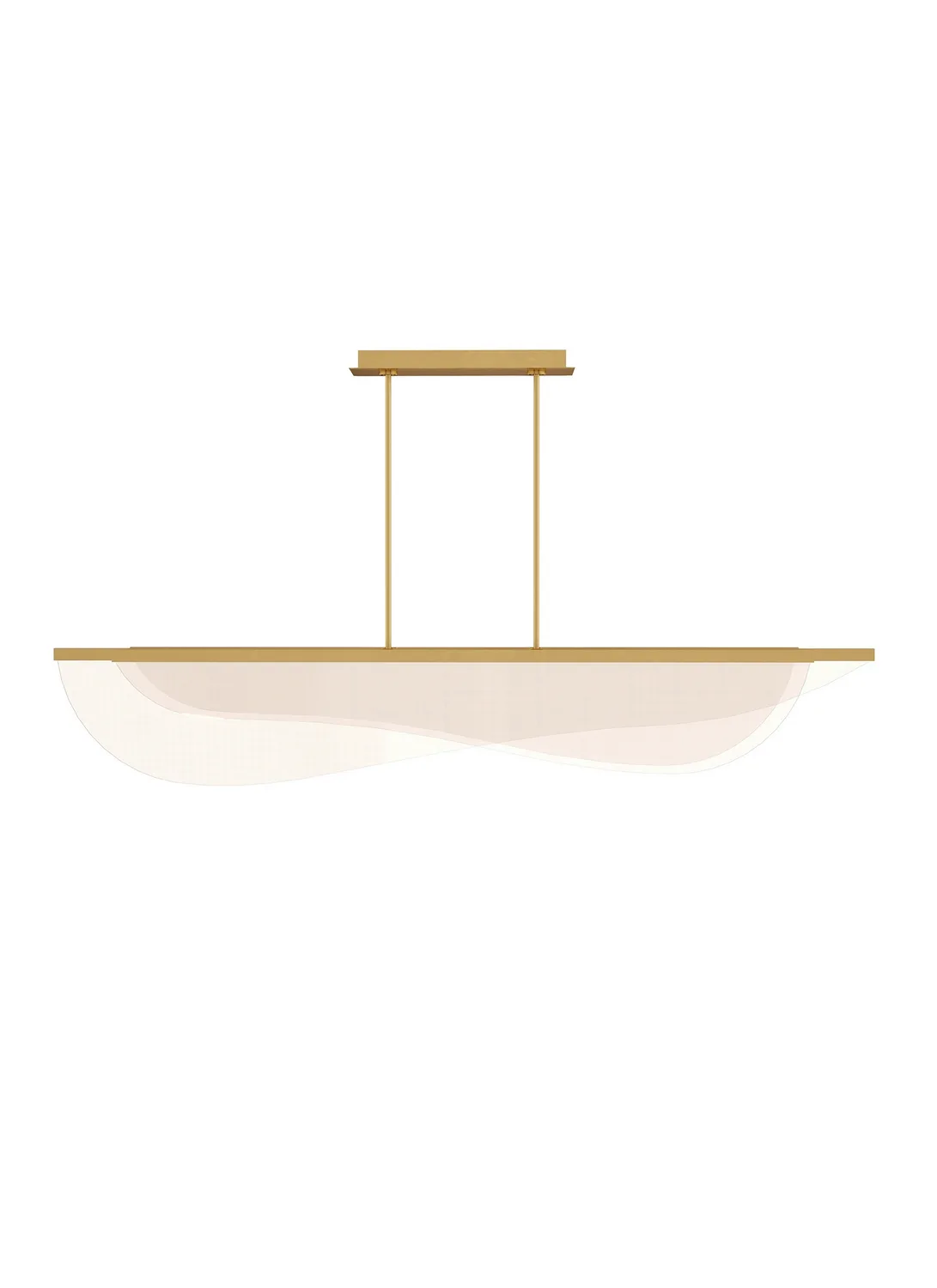 Nyra 60" LED Linear Suspension in Plated Brass