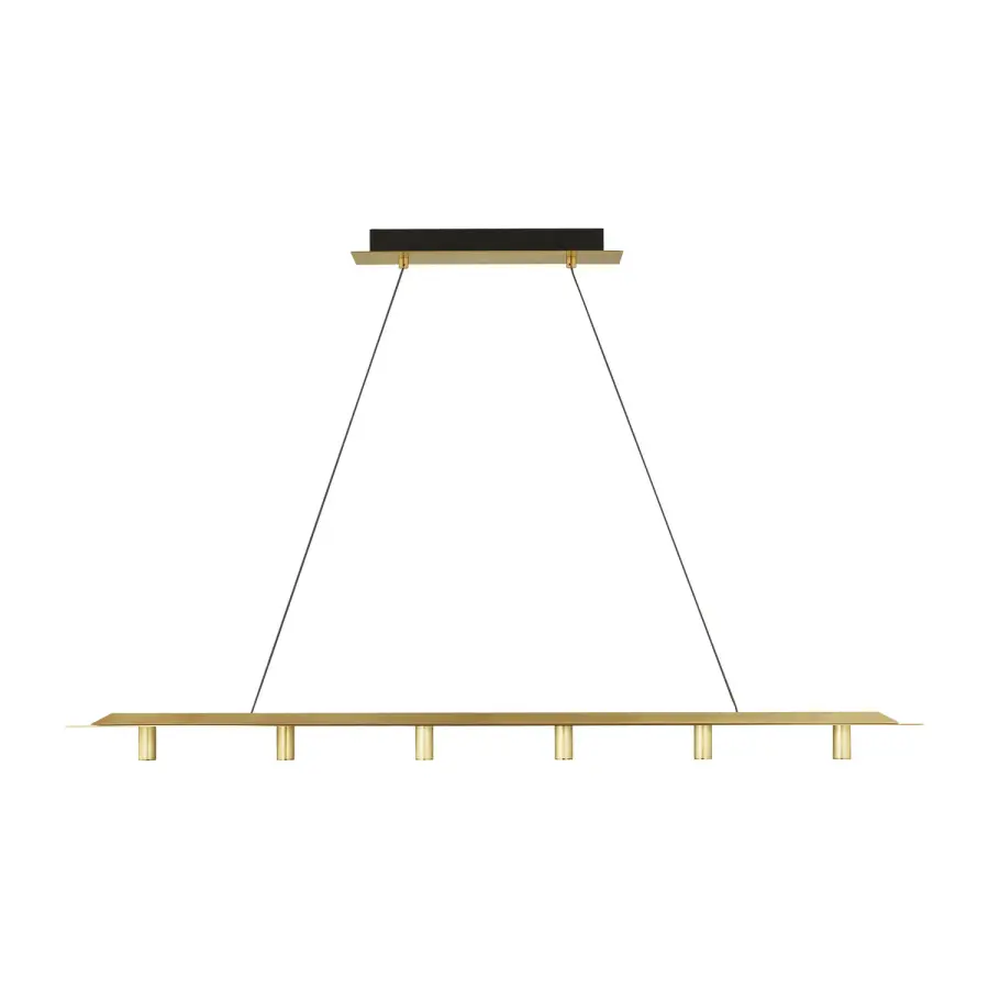 Ponte 50 LED Linear Suspension in Natural Brass
