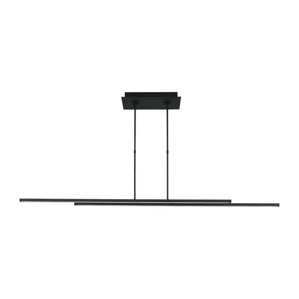 Designer Mick De Giulio's Stagger suspension brings architectural sophistication to modern spaces with its distinctive double-offset frame. The 60-inch length and integrated LED technology deliver efficient, high-CRI illumination perfect for dining and kitchen islands.