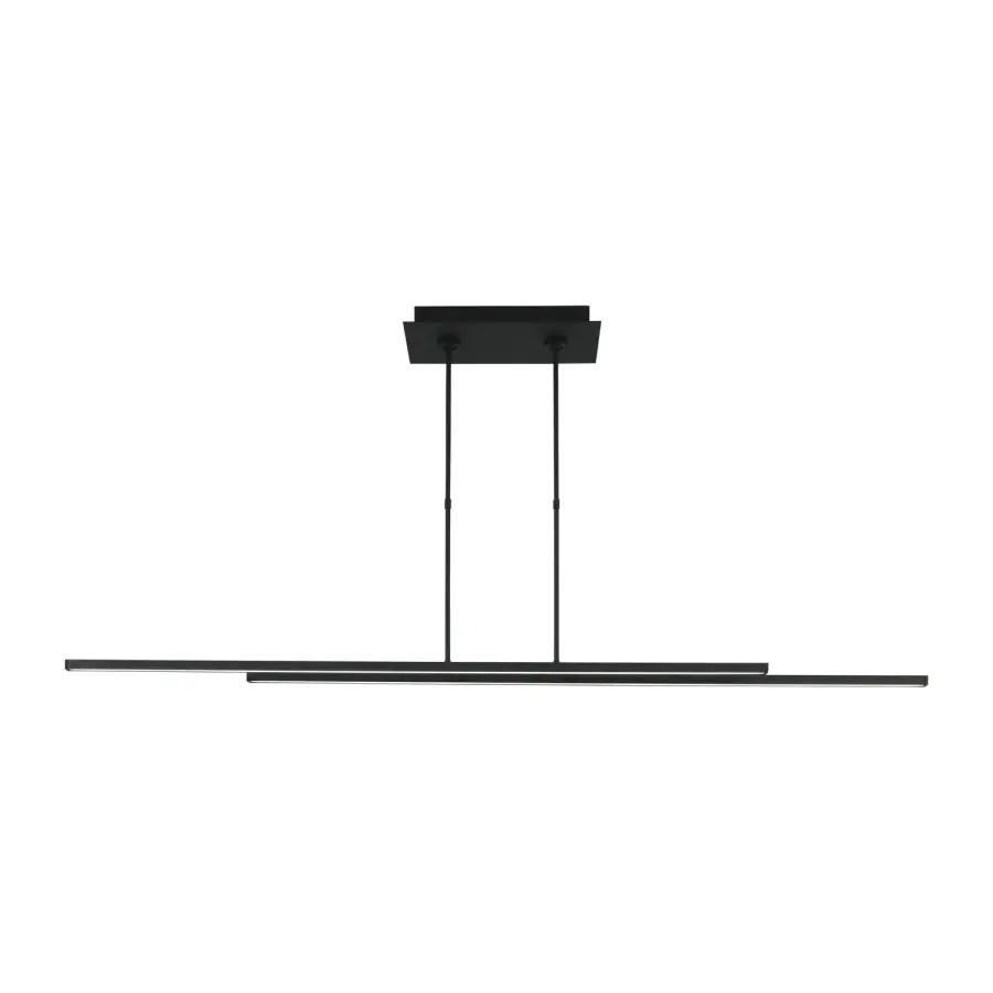 Stagger LED Linear Suspension in Nightshade Black