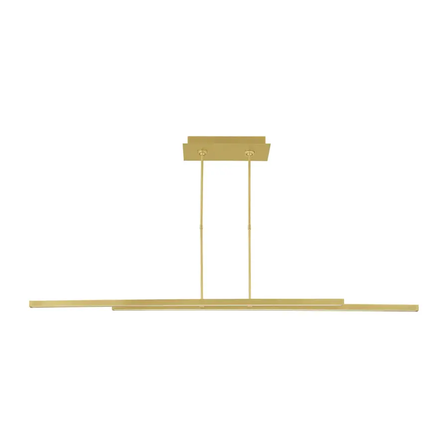Stagger LED Linear Suspension in Natural Brass