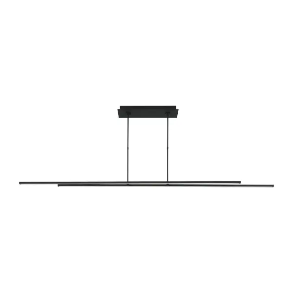 Mick De Giulio's Stagger 2 brings dramatic scale and refined minimalism to large spaces. The 84-inch double offset frame creates visual rhythm while delivering powerful LED illumination. Perfect for making a statement over expansive islands and dining tables.