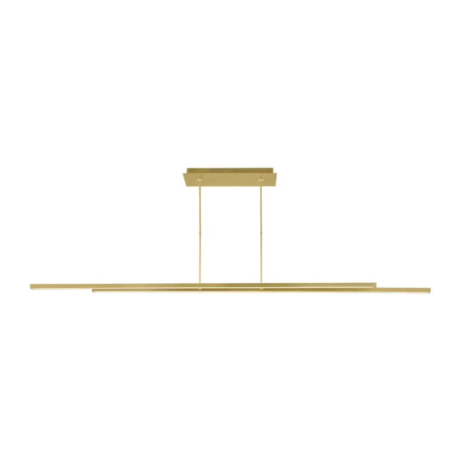 Stagger 2 LED Linear Suspension in Natural Brass