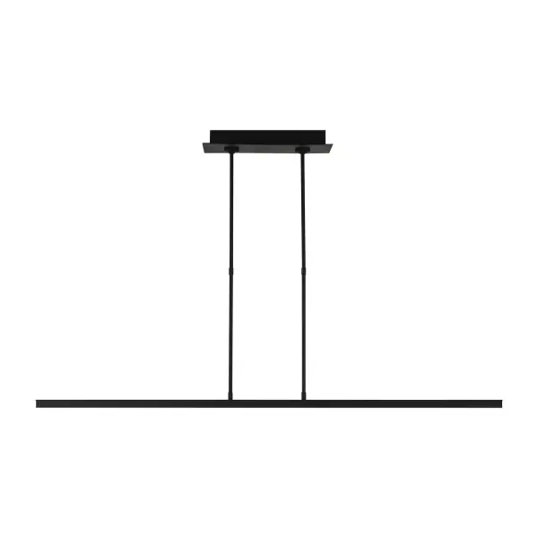 The Stagger 48" Linear Suspension by Mick De Giulio delivers sophisticated minimalist design with integrated LED technology. Its slender profile and generous length create visual balance above dining tables and kitchen islands.