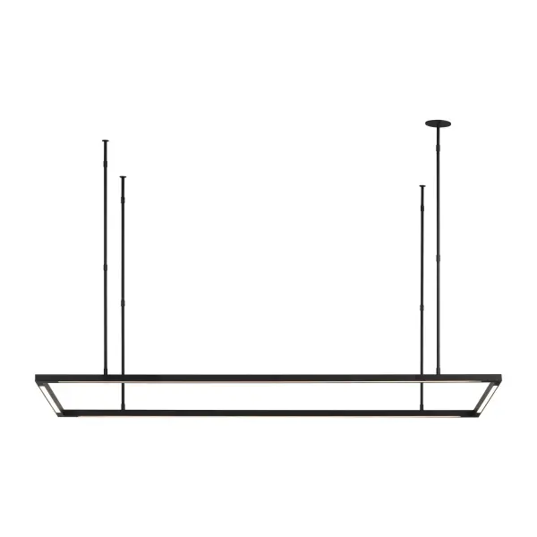 Designer Mick De Giulio's Stagger Halo 50 brings sophisticated minimalism to large-scale spaces. The slender 50-inch profile delivers powerful LED illumination while maintaining visual lightness. Perfect for modern kitchens and dining rooms.