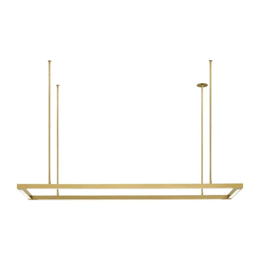 Stagger LED Linear Suspension in Natural Brass