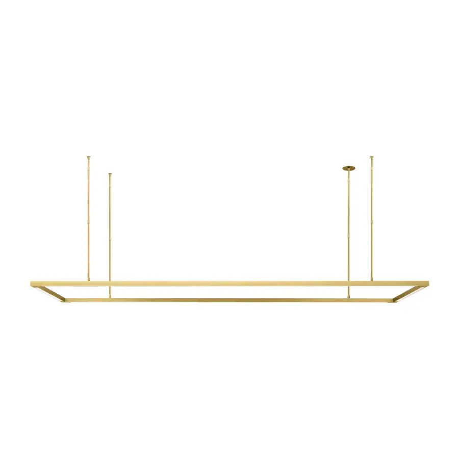 Stagger Halo 84" LED Linear Suspension in Natural Brass